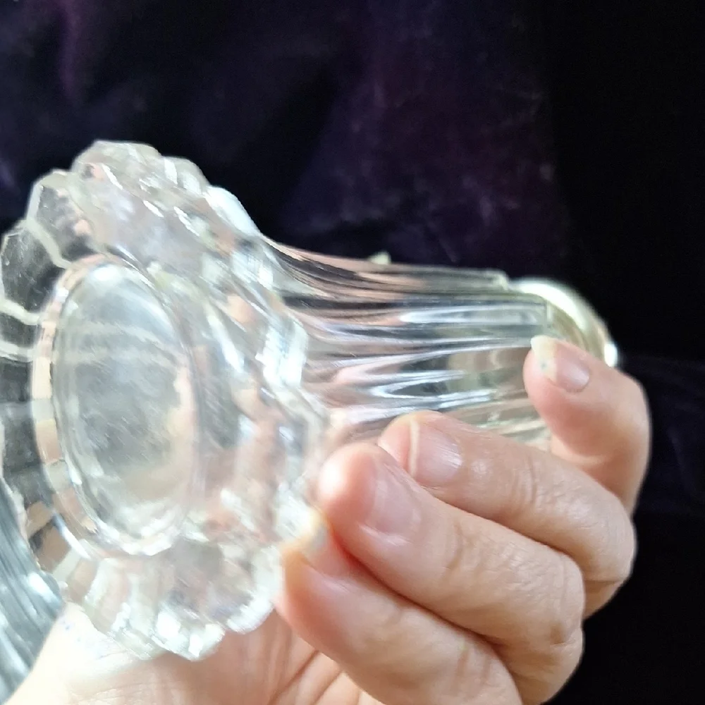 Vintage Crystal Dusting S&P Style Shakers with Silver Tops